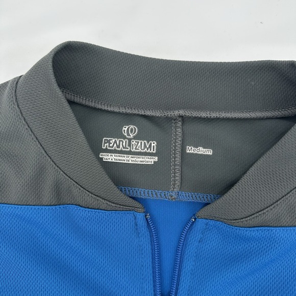 PEARL IZUMI Men's Blue Sz M 3/4 Zip Bike Cycling Jersey Top Logo Short Sleeve - Picture 6 of 7